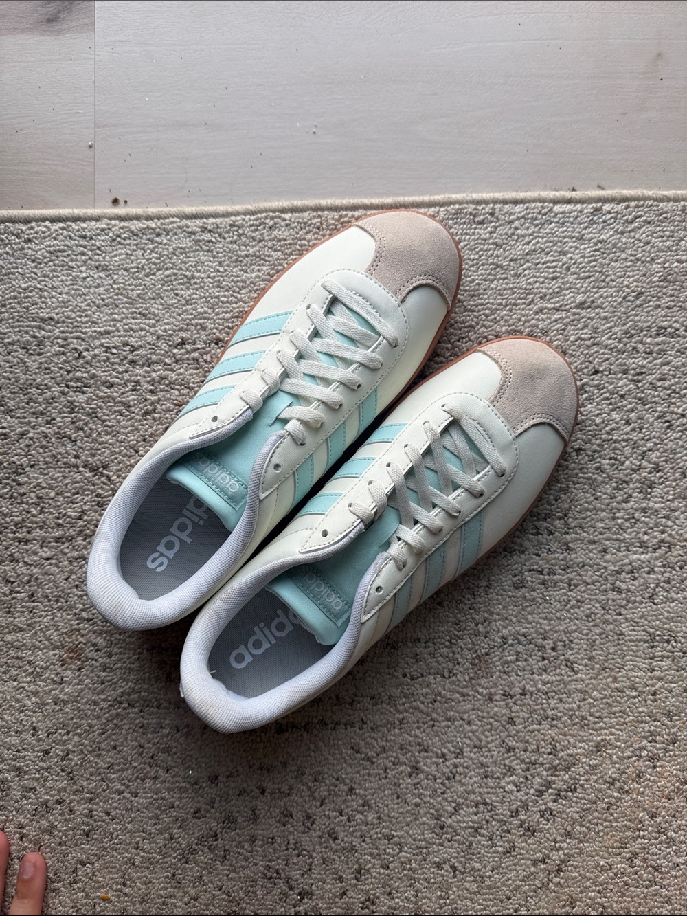 Adidas VL Court White & Light Blue Sneakers BRAND NEW women’s TEN